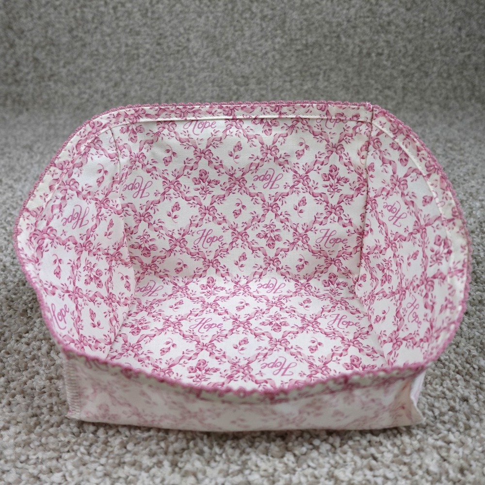 Longaberger 2009 Horizon of Hope Note Basket Liner Pink Floral Damask USA